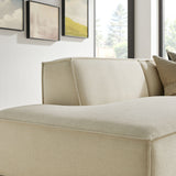 Atlas 2-Piece Performance Fabric Upholstered Modular Loveseat in Ecru