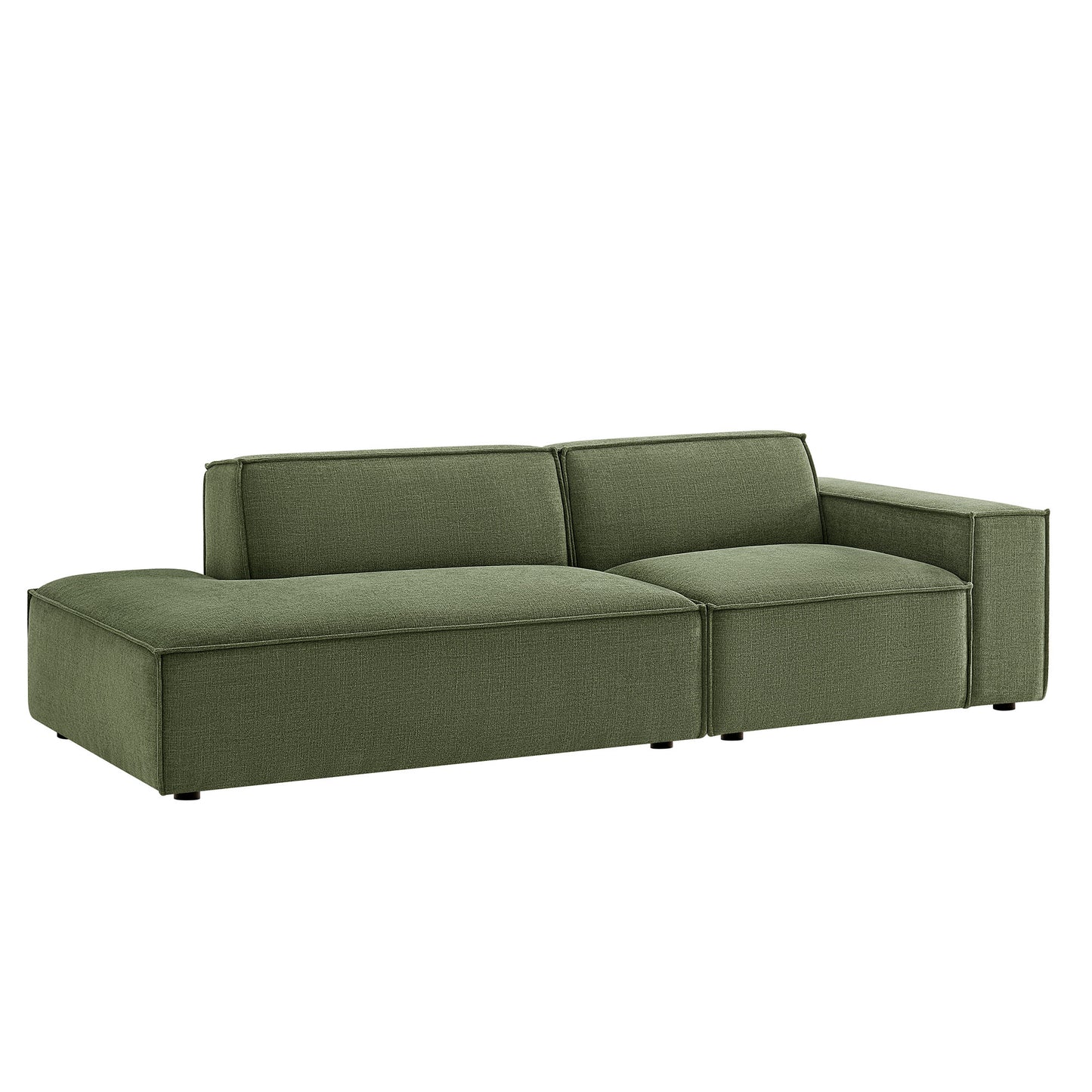 Atlas 2-Piece Performance Fabric Upholstered Modular Loveseat in Foliage
