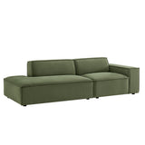 Atlas 2-Piece Performance Fabric Upholstered Modular Loveseat in Foliage