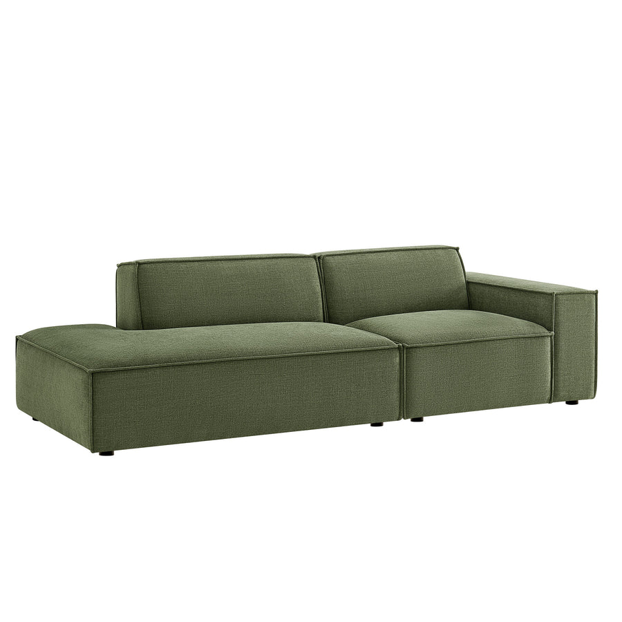 Atlas 2-Piece Performance Fabric Upholstered Modular Loveseat in Foliage