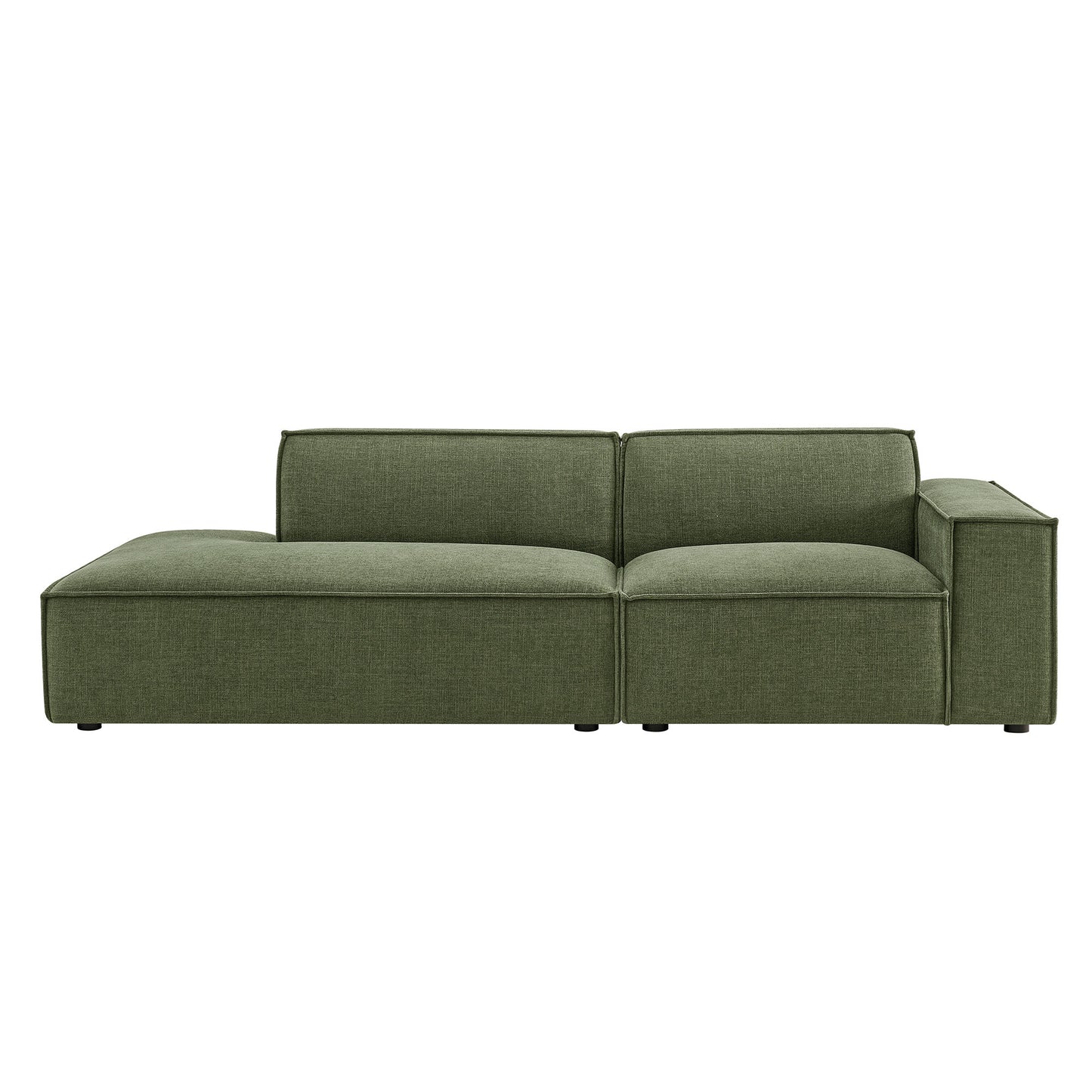 Atlas 2-Piece Performance Fabric Upholstered Modular Loveseat in Foliage