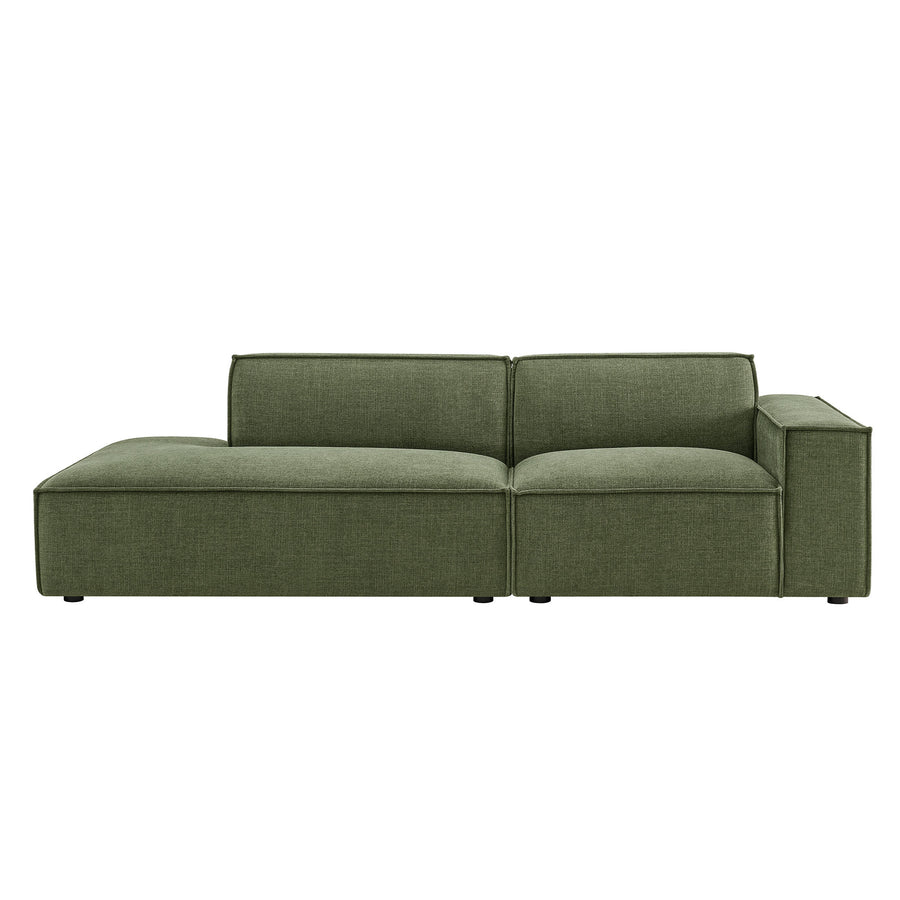 Atlas 2-Piece Performance Fabric Upholstered Modular Loveseat in Foliage