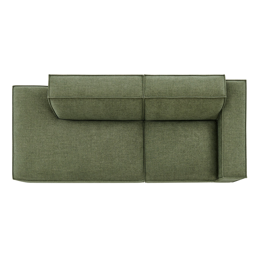 Atlas 2-Piece Performance Fabric Upholstered Modular Loveseat in Foliage
