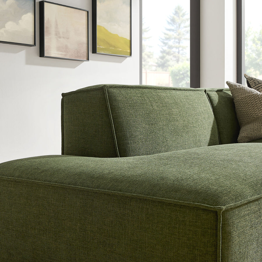 Atlas 2-Piece Performance Fabric Upholstered Modular Loveseat in Foliage
