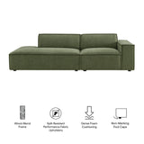 Atlas 2-Piece Performance Fabric Upholstered Modular Loveseat in Foliage