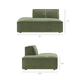 Atlas 2-Piece Performance Fabric Upholstered Modular Loveseat in Foliage