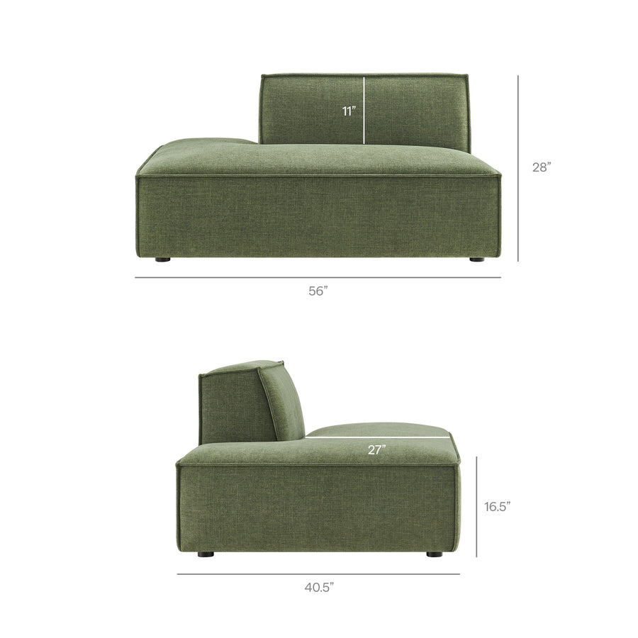 Atlas 2-Piece Performance Fabric Upholstered Modular Loveseat in Foliage