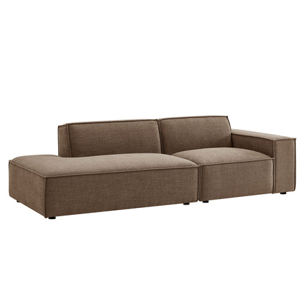 Restore 2-Piece Performance Fabric Upholstered Modular Loveseat in Mocha