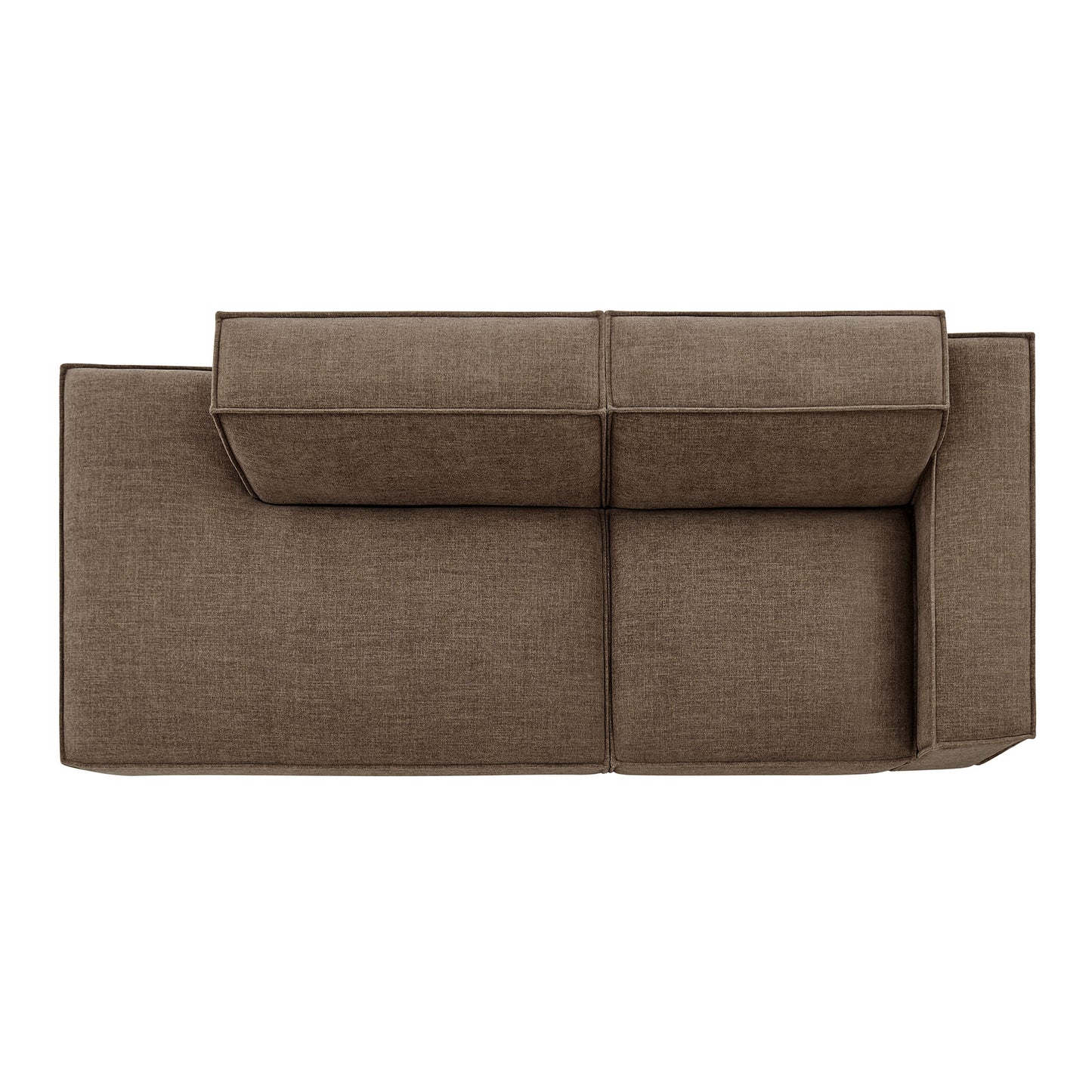 Atlas 2-Piece Performance Fabric Upholstered Modular Loveseat in Mocha