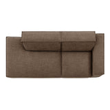 Atlas 2-Piece Performance Fabric Upholstered Modular Loveseat in Mocha