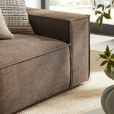 Atlas 2-Piece Performance Fabric Upholstered Modular Loveseat in Mocha
