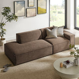 Atlas 2-Piece Performance Fabric Upholstered Modular Loveseat in Mocha