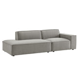 Atlas 2-Piece Performance Fabric Upholstered Modular Loveseat in Pewter