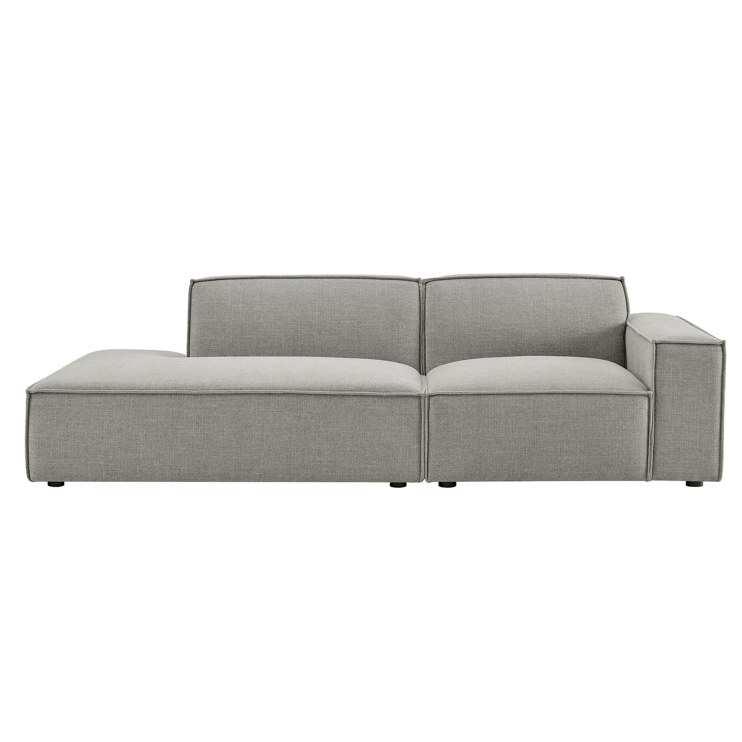 Atlas 2-Piece Performance Fabric Upholstered Modular Loveseat in Pewter