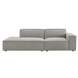 Atlas 2-Piece Performance Fabric Upholstered Modular Loveseat in Pewter
