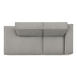 Atlas 2-Piece Performance Fabric Upholstered Modular Loveseat in Pewter