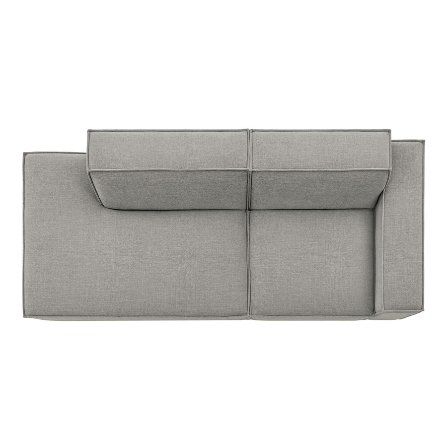 Atlas 2-Piece Performance Fabric Upholstered Modular Loveseat in Pewter