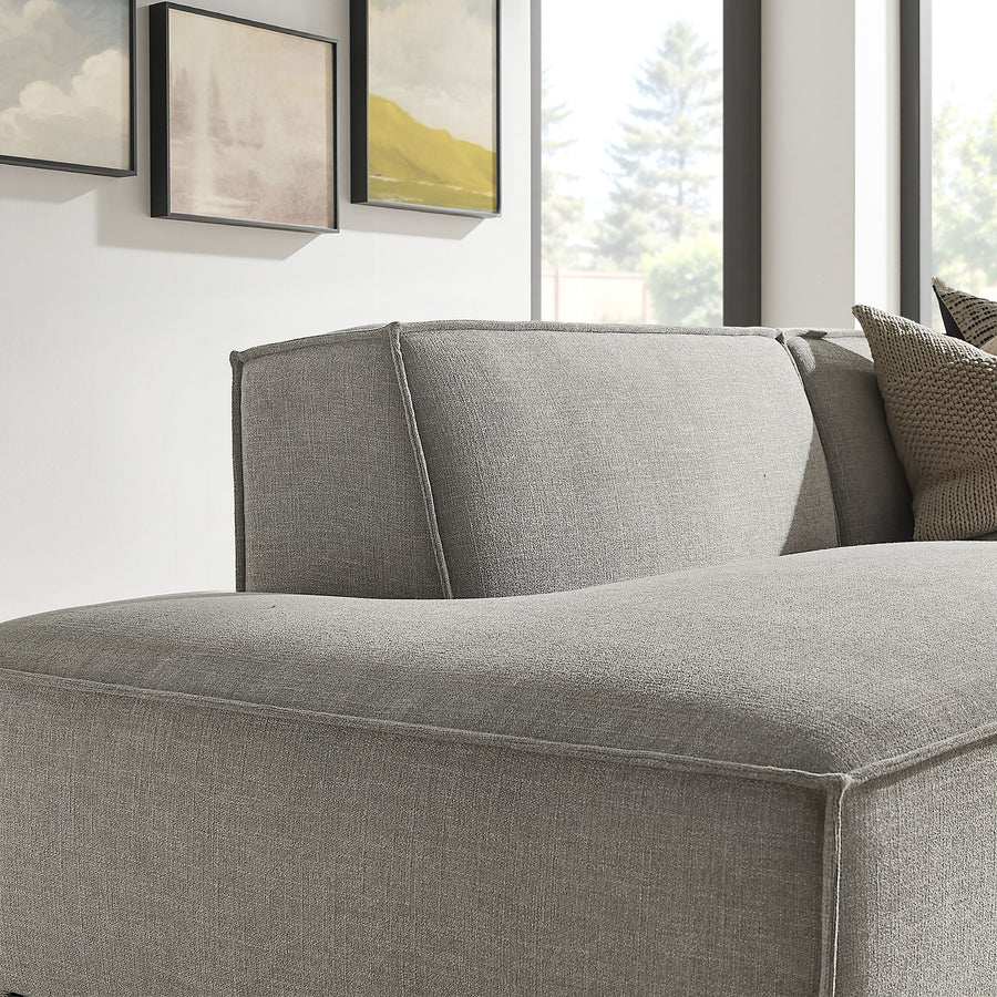 Atlas 2-Piece Performance Fabric Upholstered Modular Loveseat in Pewter
