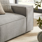 Atlas 2-Piece Performance Fabric Upholstered Modular Loveseat in Pewter