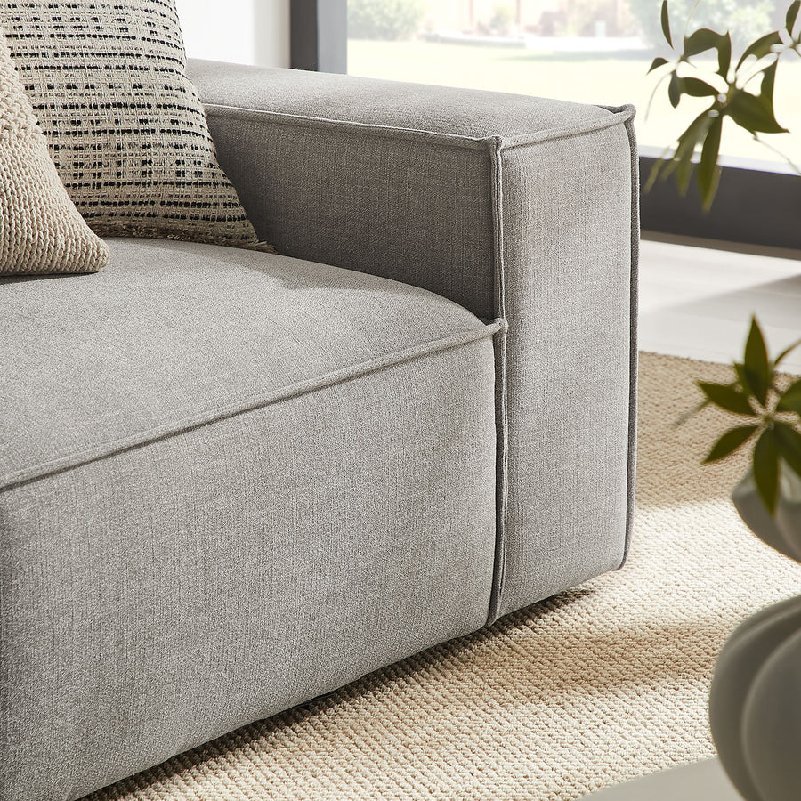 Atlas 2-Piece Performance Fabric Upholstered Modular Loveseat in Pewter