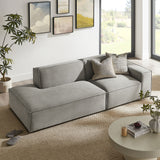Atlas 2-Piece Performance Fabric Upholstered Modular Loveseat in Pewter