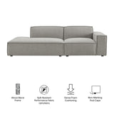 Atlas 2-Piece Performance Fabric Upholstered Modular Loveseat in Pewter