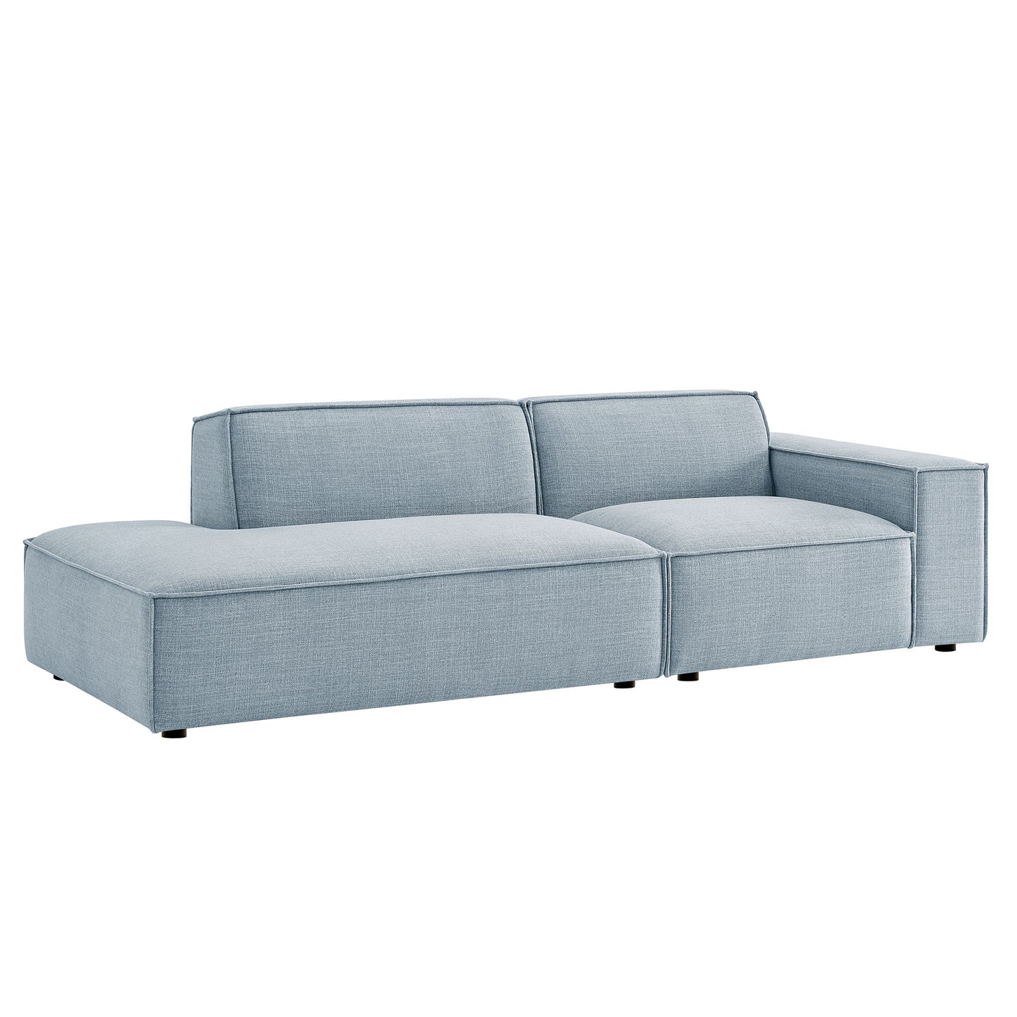 Atlas 2-Piece Performance Fabric Upholstered Modular Loveseat in Sky