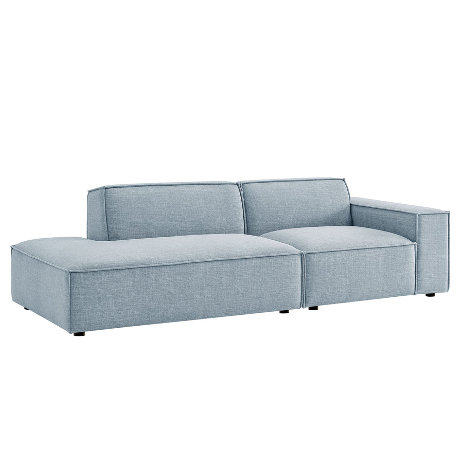 Atlas 2-Piece Performance Fabric Upholstered Modular Loveseat in Sky