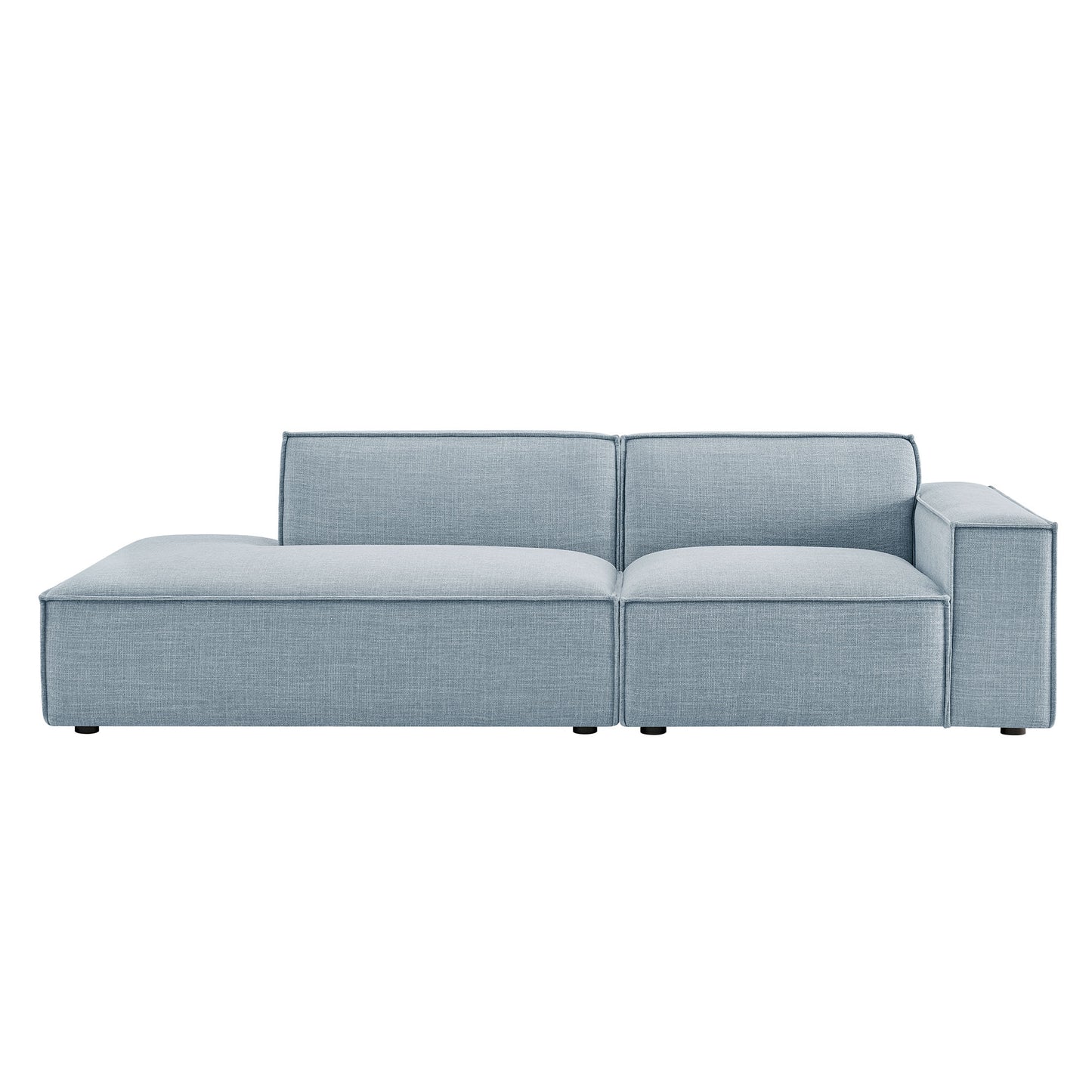 Atlas 2-Piece Performance Fabric Upholstered Modular Loveseat in Sky