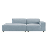 Atlas 2-Piece Performance Fabric Upholstered Modular Loveseat in Sky