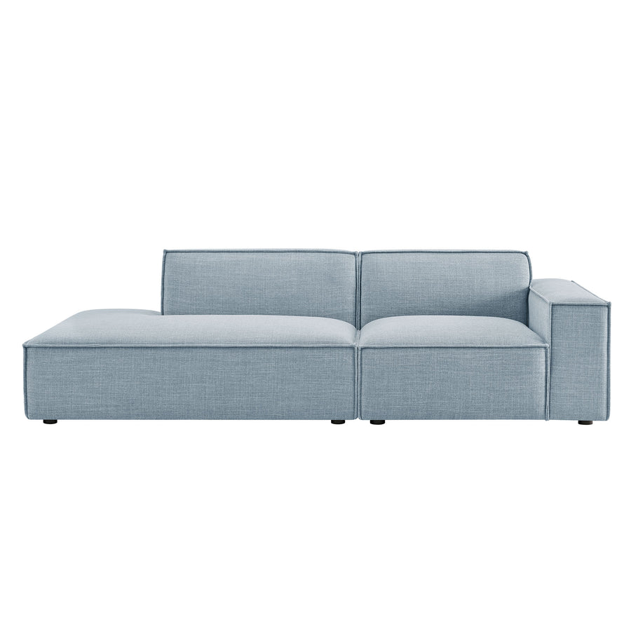 Atlas 2-Piece Performance Fabric Upholstered Modular Loveseat in Sky