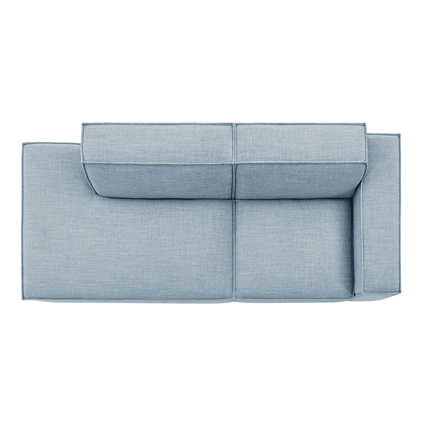 Atlas 2-Piece Performance Fabric Upholstered Modular Loveseat in Sky
