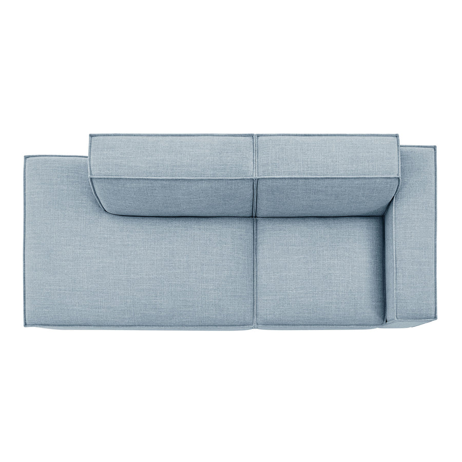 Atlas 2-Piece Performance Fabric Upholstered Modular Loveseat in Sky