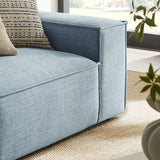 Atlas 2-Piece Performance Fabric Upholstered Modular Loveseat in Sky