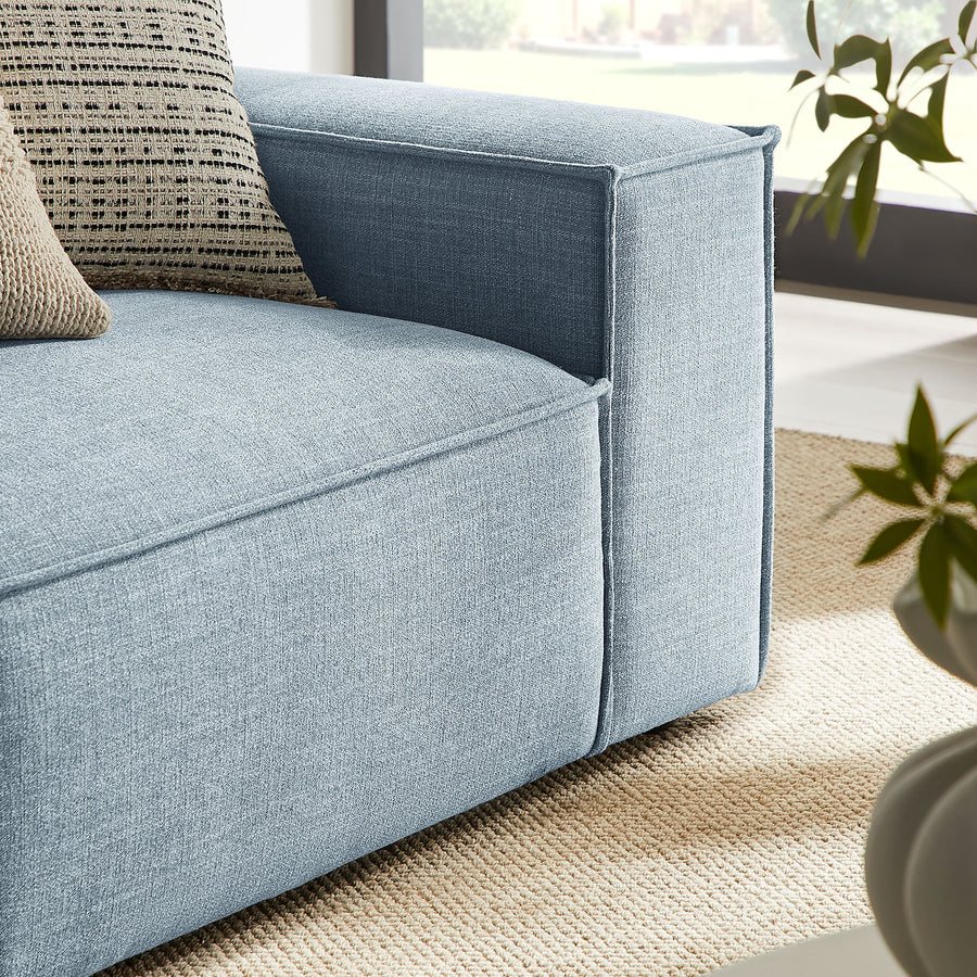 Atlas 2-Piece Performance Fabric Upholstered Modular Loveseat in Sky