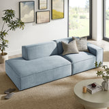 Atlas 2-Piece Performance Fabric Upholstered Modular Loveseat in Sky