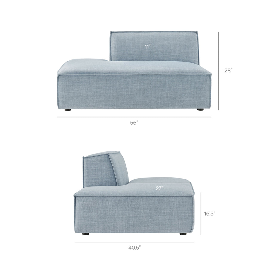 Atlas 2-Piece Performance Fabric Upholstered Modular Loveseat in Sky