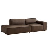 Atlas 2-Piece Vegan Leather Modular Loveseat in Espresso