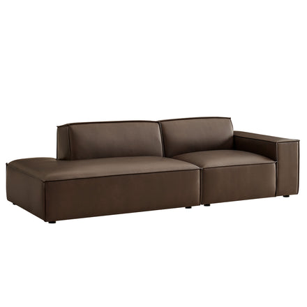Restore 2-Piece Vegan Leather Modular Loveseat in Espresso