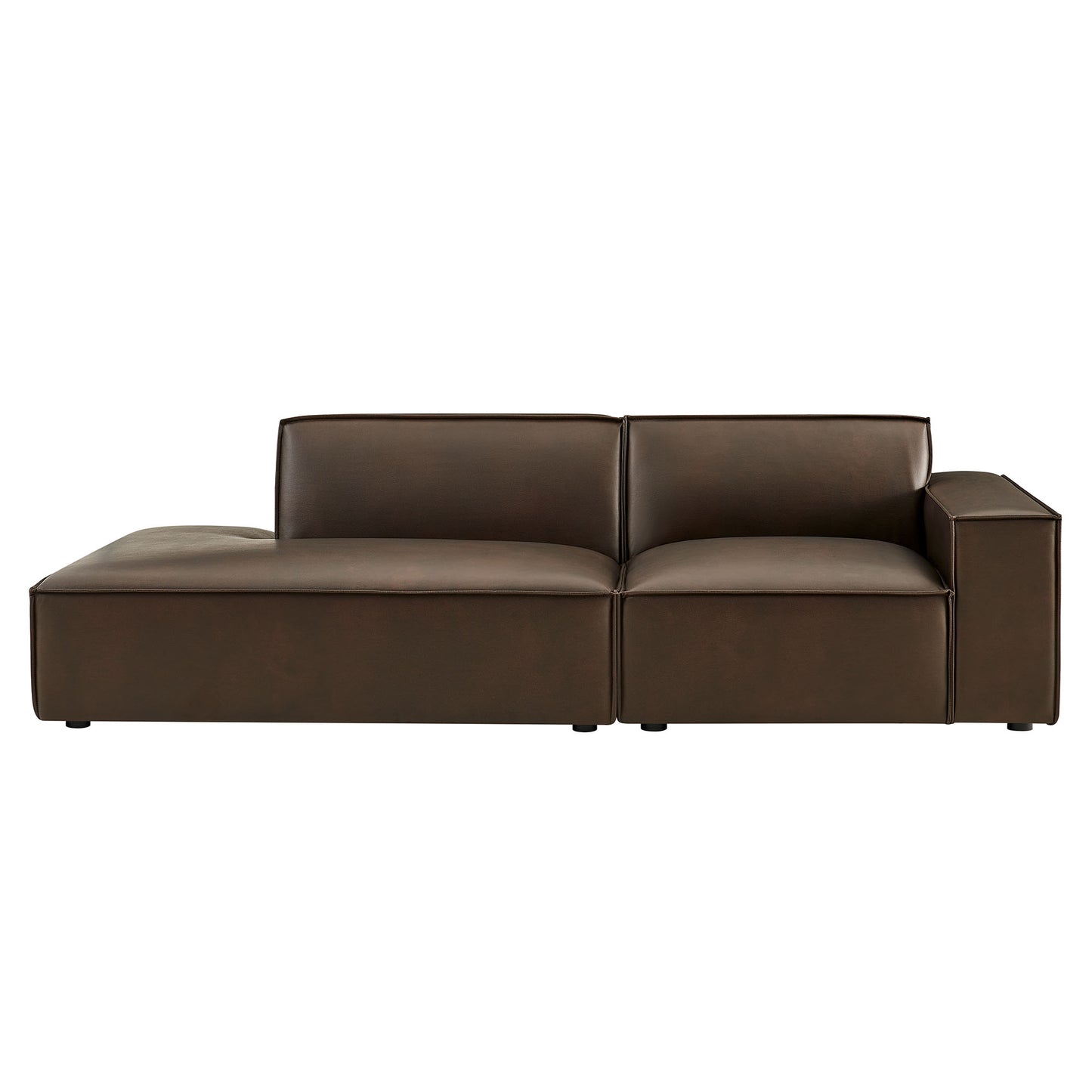Atlas 2-Piece Vegan Leather Modular Loveseat in Espresso