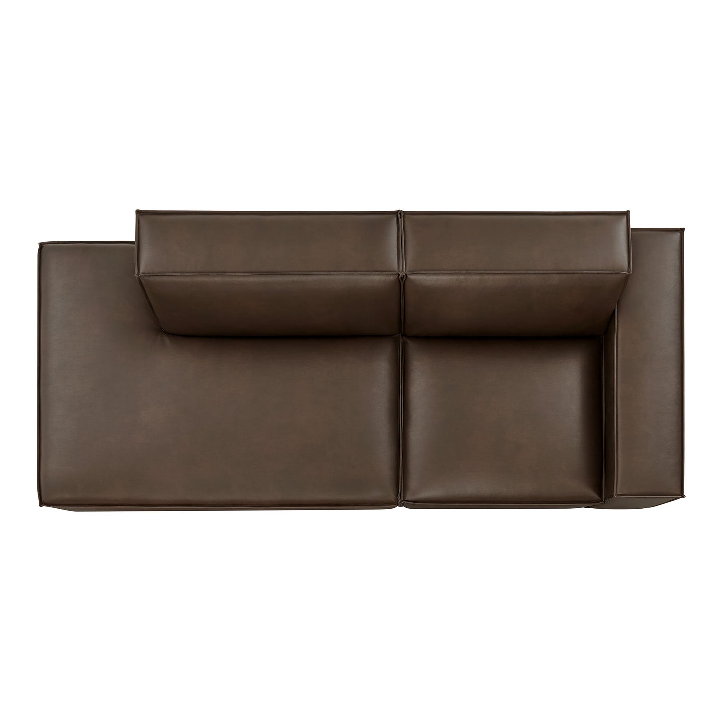 Atlas 2-Piece Vegan Leather Modular Loveseat in Espresso