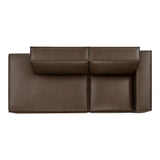 Atlas 2-Piece Vegan Leather Modular Loveseat in Espresso