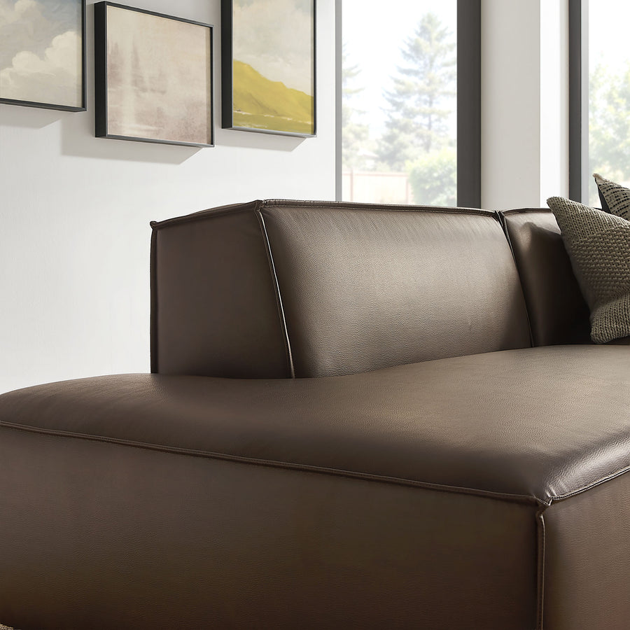 Atlas 2-Piece Vegan Leather Modular Loveseat in Espresso