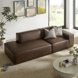 Atlas 2-Piece Vegan Leather Modular Loveseat in Espresso