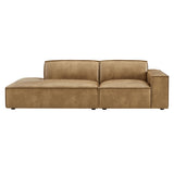 Atlas 2-Piece Vegan Leather Modular Loveseat in Toast