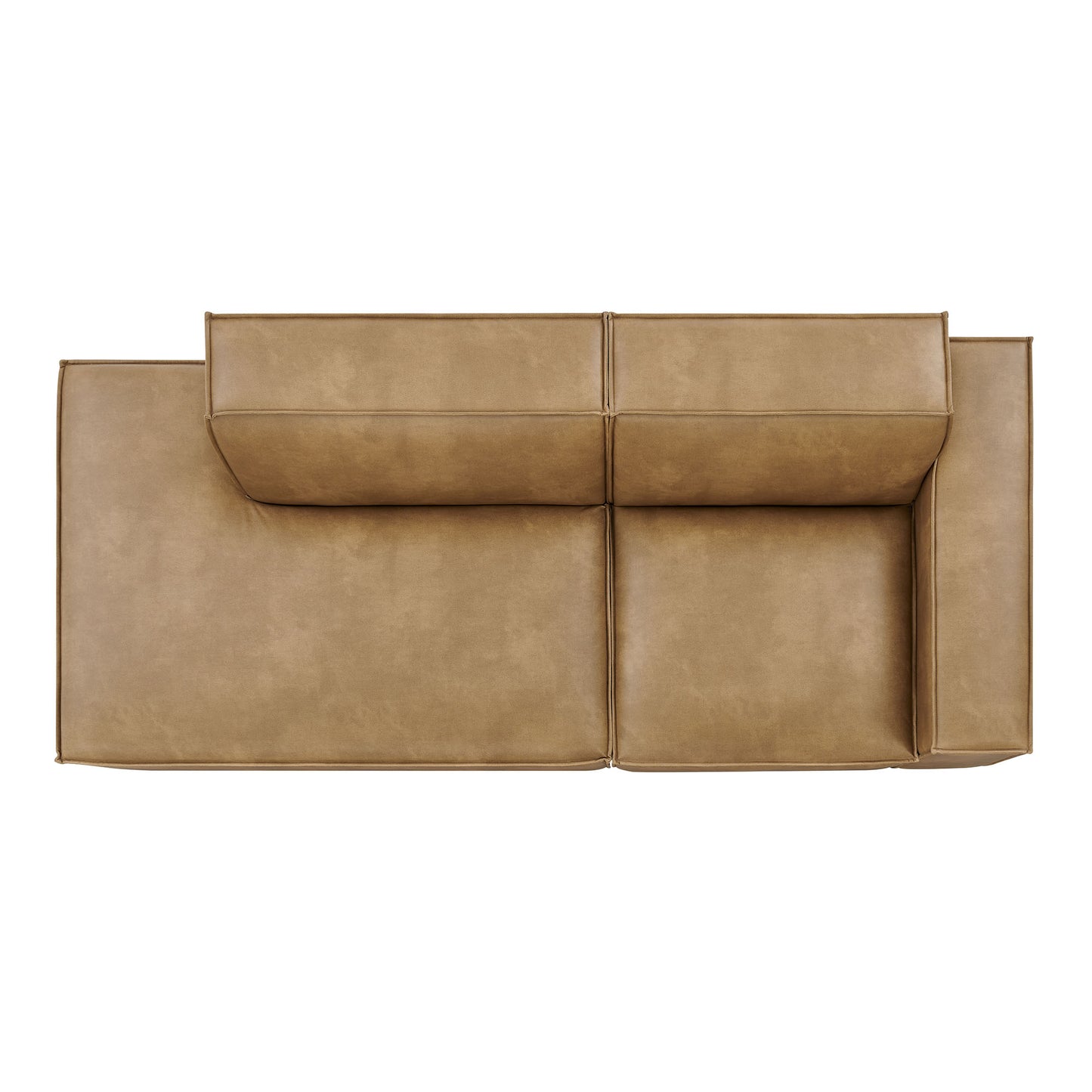 Atlas 2-Piece Vegan Leather Modular Loveseat in Toast