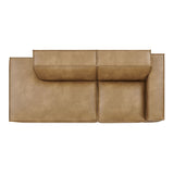 Atlas 2-Piece Vegan Leather Modular Loveseat in Toast