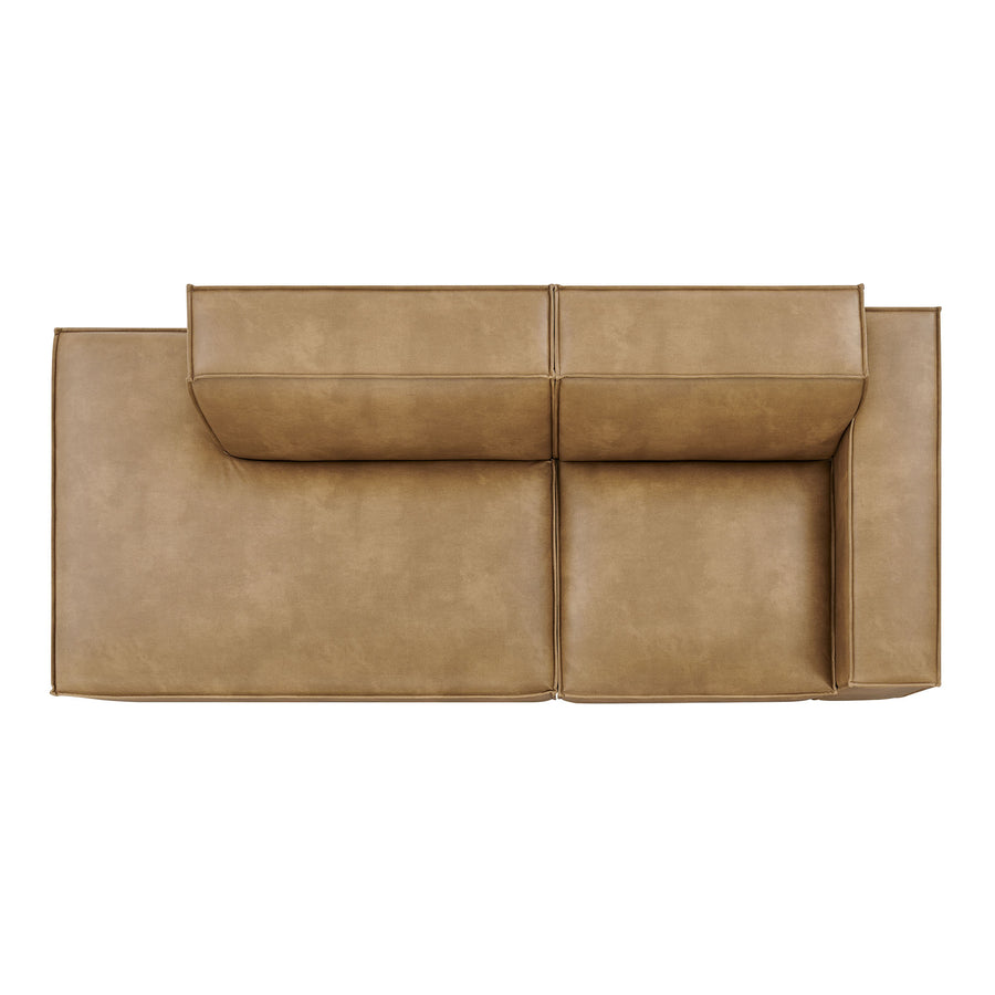 Atlas 2-Piece Vegan Leather Modular Loveseat in Toast