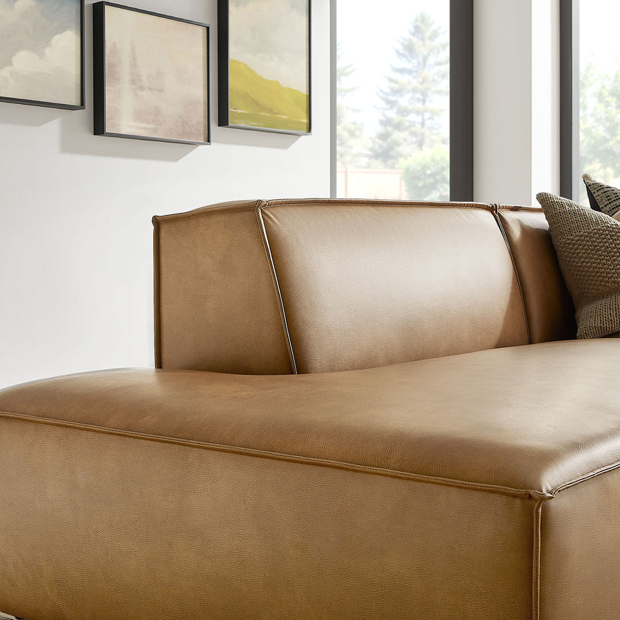 Atlas 2-Piece Vegan Leather Modular Loveseat in Toast