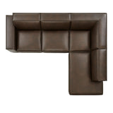 Atlas 4-Piece Vegan Leather Modular L-Shaped Sofa in Espresso
